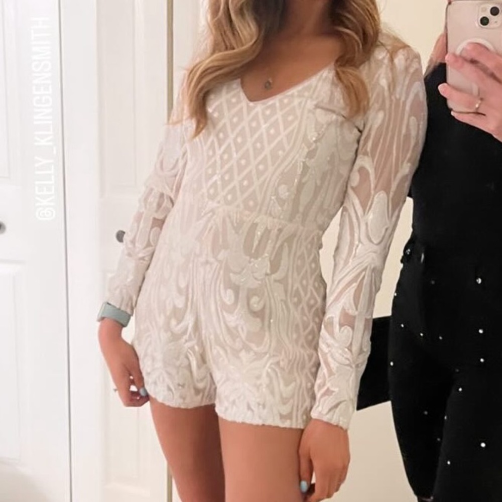 White sparkle romper